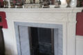 Adamesque design on fireplace mantle in main bedroom at Lauriston Castle. Edinburgh, Scotland.