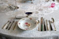 Place setting in dining room at Lauriston Castle. Edinburgh, Scotland.