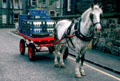 Horse-drawn milk wagon. Edinburgh, Scotland.