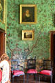 Chinese wallpaper with Chinese scenes, birds, flowers & fruit in drawing room at Abbotsford House. Melrose, Scotland.