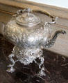 Silver tea kettle on stand by S. Hougham, S. Royes & J.E. Dyx at Abbotsford House. Melrose, Scotland.
