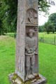 King James obelisk by George Burnet honoring kings James I & II at Dryburgh Abbey. Scotland.