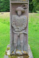 James I of King of Scots carved on King James obelisk at Dryburgh Abbey. Scotland.