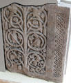 Carved stone shrine fragment in museum at Jedburgh Abbey. Jedburgh, Scotland.
