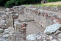 Foundation of ancient buildings at Jedburgh Abbey. Jedburgh, Scotland.