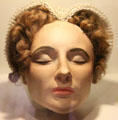 Mary Queen of Scots hand-painted death mask at Mary Queen of Scots House. Jedburgh, Scotland.