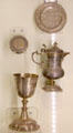 Silver communions set inscribed as presented to Maria Stuart Queen of Scotland at Mary Queen of Scots House. Jedburgh, Scotland.