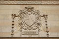 Coat of arms over entrance at Manderston House. Duns, Scotland.