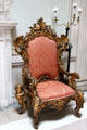 Baroque armchair in Hall at Manderston House. Duns, Scotland.