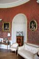 Oval morning room with alcove at Manderston House. Duns, Scotland.