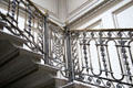 Detail of silver staircase with cantilevered marble steps at Manderston House. Duns, Scotland.