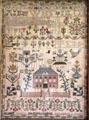 Antique Scottish sampler with Lord's prayer at Manderston House. Duns, Scotland.