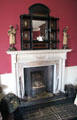Fireplace with mantle shelves at Manderston House. Duns, Scotland.
