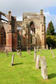Gravestones before Melrose Abbey. Melrose, Scotland.