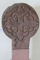 Stone cross head in museum at Melrose Abbey. Melrose, Scotland.
