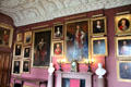 Family portraits in dining room at Thirlestane Castle. Scotland.