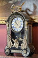 French mantle clock with father time over three fates spinning destiny at Thirlestane Castle. Scotland.