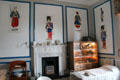 Nursery bedroom with graphics of children as soldiers at Thirlestane Castle. Scotland.