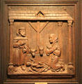 Nativity carving in chapel at Traquair House. Scotland.