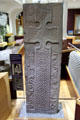 Pictish cross-slab shows devils & monsters being crushed by power of cross at St Vigeans Museum. Arbroath, Scotland.