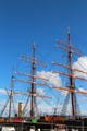 Masts of RRS Discovery. Dundee, Scotland.