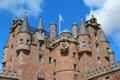 Architectural details of main tower at Glamis Castle. Angus, Scotland.