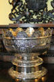 Silver Monteith punch bowl in dining room at Glamis Castle. Angus, Scotland.