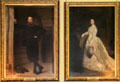 Grandparents of Queen Mother - Claude Bowes-Lyon & Frances portraits by Henry Tanworth Wells in dining room at Glamis Castle. Angus, Scotland.