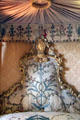 Crewel work cover by Philippa Turnbull in Queen Mother's bedroom at Glamis Castle. Angus, Scotland.
