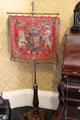 Royal standard in Queen Mother's bedroom at Glamis Castle. Angus, Scotland.