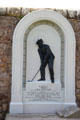 Grave monument for Tommy the golfer at St Andrews Cathedral. St Andrews, Scotland.