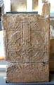 Medieval carved cross with Celtic motifs in museum at St Andrews Cathedral. St Andrews, Scotland.