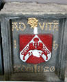 Heraldic stone of Prior John Hepburn in museum at St Andrews Cathedral. St Andrews, Scotland.