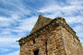 Roofline of corner tower at St Andrews Castle. St Andrews, Scotland.