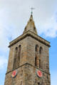 College tower with original lower portion & spire added. St Andrews, Scotland.