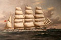 Vimeira sailing ship built in Glasgow painting by Woolston Barratt at Scottish Fisheries Museum. Anstruther, Scotland.