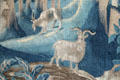 Tapestry details of goats at Falkland Palace. Falkland, Scotland.