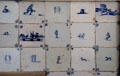 Collection of Delft tiles at Kellie Castle. Pittenweem, Scotland.