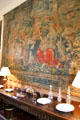Tapestry over sideboard in dining room at Kellie Castle. Pittenweem, Scotland.