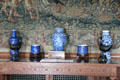 Blue porcelain at Hill of Tarvit Mansion. Cupar, Scotland.