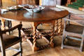 Drop-leaf table with spiral legs at Hill of Tarvit Mansion. Cupar, Scotland.