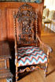 Carved arm chair at Hill of Tarvit Mansion. Cupar, Scotland.