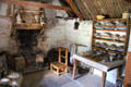 Interior of Highland cottage at Highland Folk Museum. Newtonmore, Scotland.