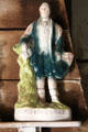 Robert Burns ceramic statuette in Highland cottage at Highland Folk Museum. Newtonmore, Scotland.