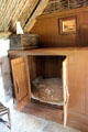 Inset bed in Highland cottage at Highland Folk Museum. Newtonmore, Scotland.