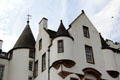 Conical turrets atop Blair Castle. Pitlochry, Scotland.