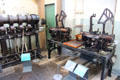 Rolling machines to smooth & iron woven cotton tape at Stanley Mills. Stanley, Scotland.