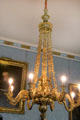 Chandelier in dining room at Scone Palace. Perth, Scotland.