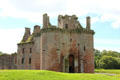 Entrance facade at Caerlaverock Castle. Caerlaverock, Scotland.