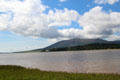 View of River Nith near Caerlaverock Castle. Caerlaverock, Scotland.